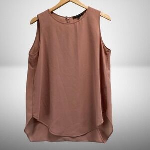 Blaque Label Women's Dusty Rose Sleeveless Tulip Back Blouse Large